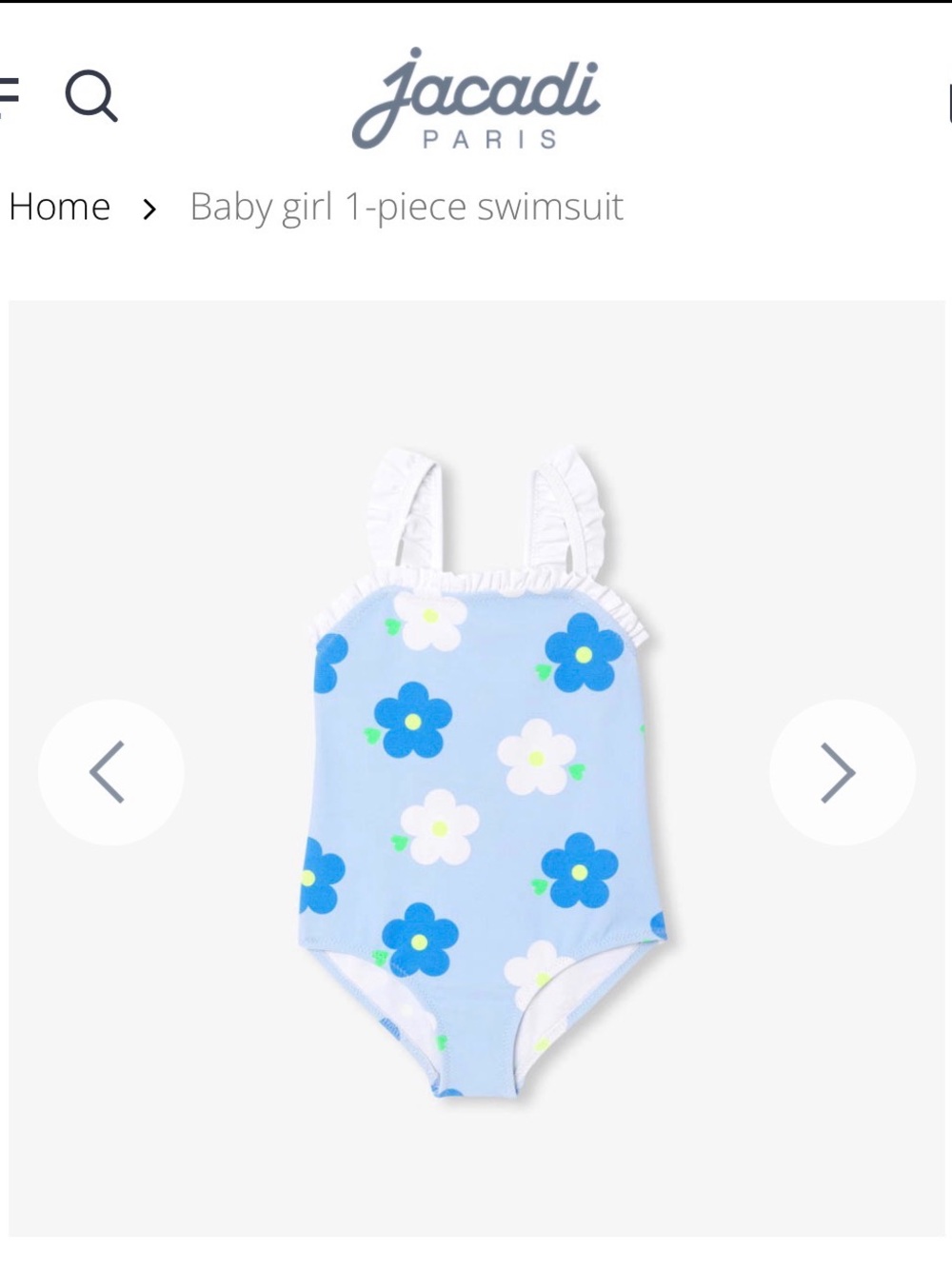 Jacadi Blue Floral One-Piece Swimsuit 36 months